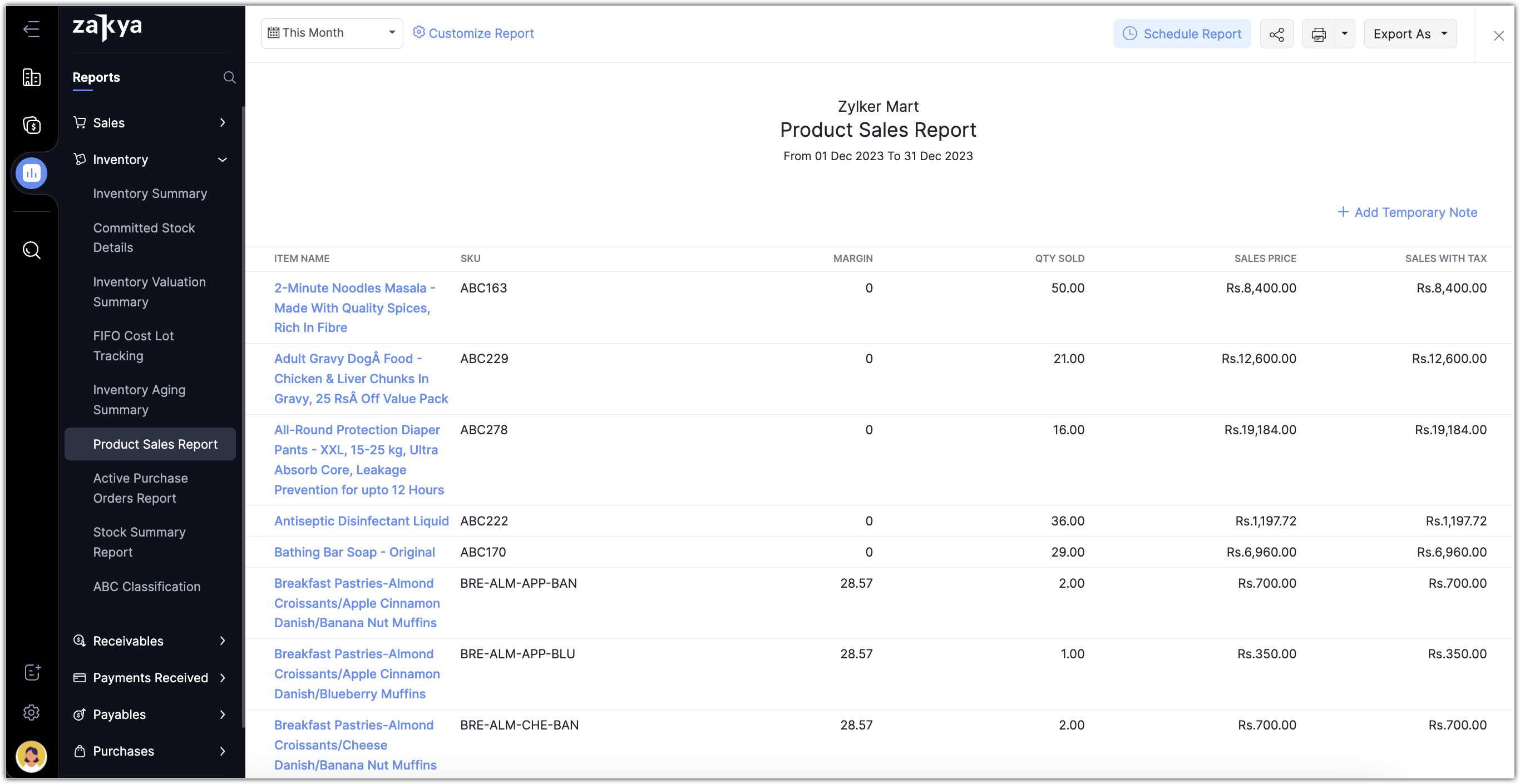 Zakya Reports: An overview